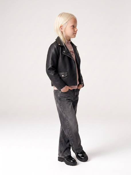 Jean fille mom bleu clair+bleu moyen+denim gris 14 - vertbaudet enfant 