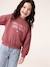 Sweat fille col rond mauve+rose pâle 2 - vertbaudet enfant 