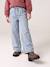 Pantalon large fille bleu moyen+denim bleached 4 - vertbaudet enfant 