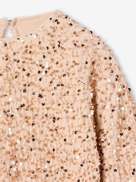 Sweat fille manches longues doré 3 - vertbaudet enfant 