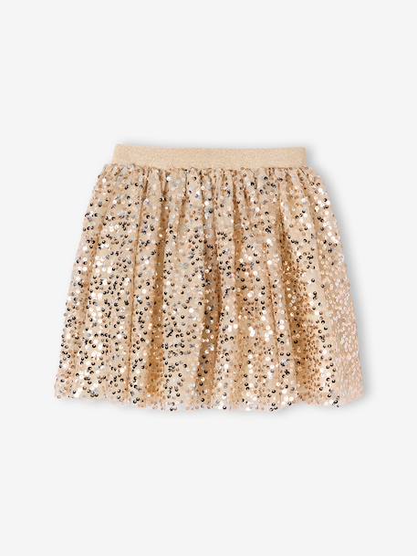 Jupe fille à sequins doré 3 - vertbaudet enfant 