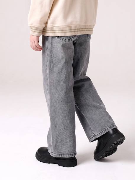 Jean large fille étoiles bleu clair+denim gris 13 - vertbaudet enfant 