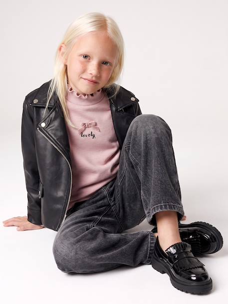 Sweat fille col montant rose pâle 5 - vertbaudet enfant 