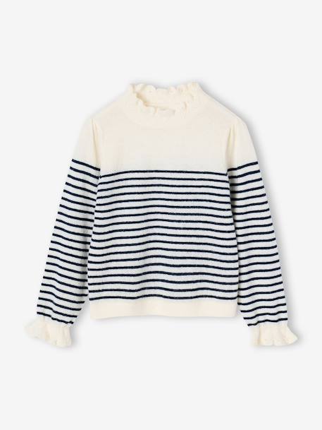 Pull col montant enfant fille écru 1 - vertbaudet enfant 