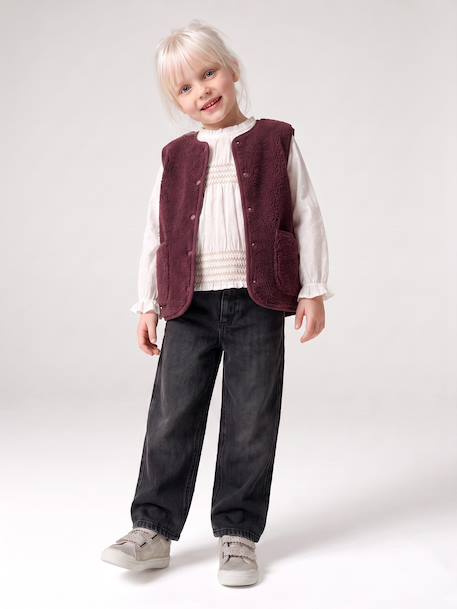 Jean fille large morphologik tour de hanches fin bleached+bleu foncé+denim gris+stone 9 - vertbaudet enfant 