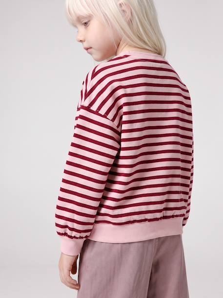 Sweat fille manches longues écru+rouge 10 - vertbaudet enfant 