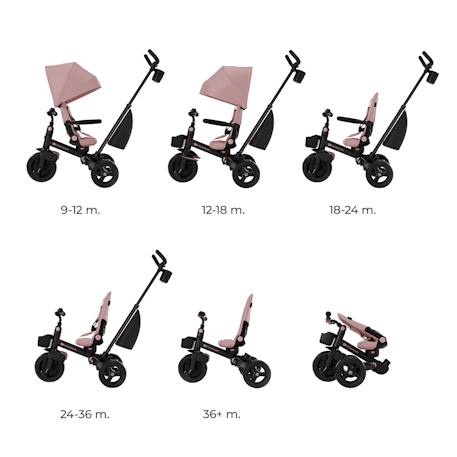 Tricycle Kinderkraft AVEO 2 PLUS Évolutif 6 Configurations avec Siège 360° CLICK&TWIST, Position Allongée et Pliage Rapide Beige+Gris+Rose+Vert 14 - vertbaudet enfant 
