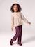 Pantalon mom fille brodé prune+rose poudré+vert de gris 2 - vertbaudet enfant 