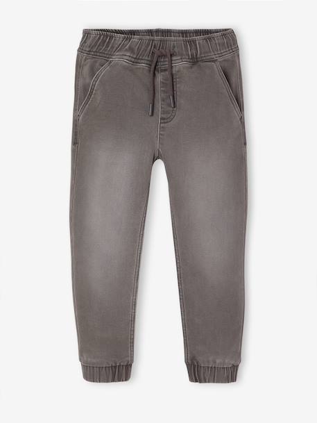 Garçon-Jean-Pantalon jogger en denim effet molleton facile à enfiler garçon