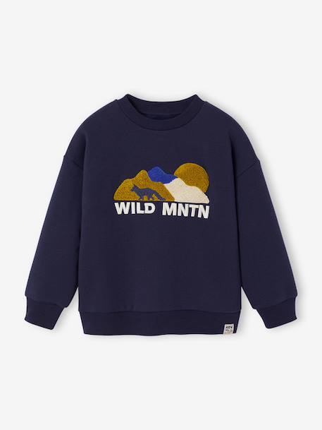 Sweat col rond garçon marine 1 - vertbaudet enfant 