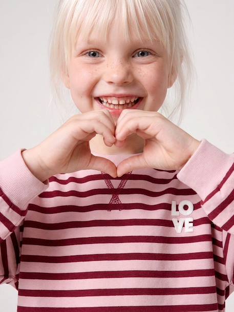 Sweat fille manches longues écru+rouge 5 - vertbaudet enfant 