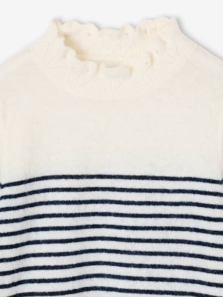 Pull col montant enfant fille écru 3 - vertbaudet enfant 