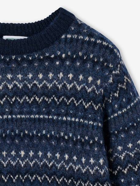 Pull jacquard garçon col rond marine 6 - vertbaudet enfant 