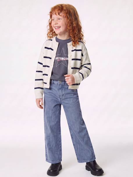 Pantalon fille large couleur bleu grisé+prune+rose+vert 2 - vertbaudet enfant 