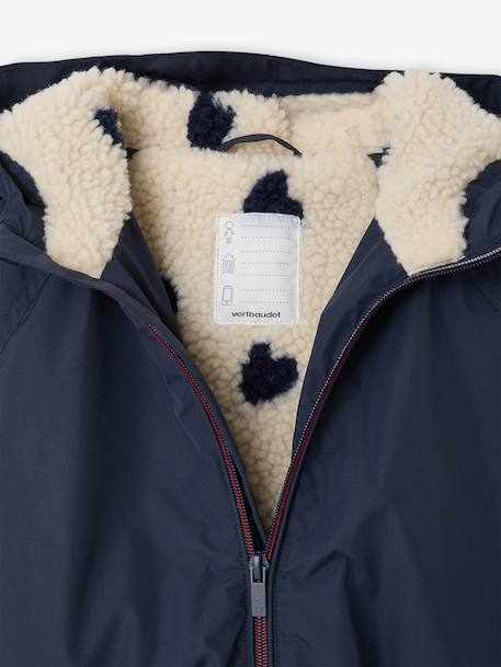 Coupe-vent fille à capuche doublé sherpa marine+rose 3 - vertbaudet enfant 