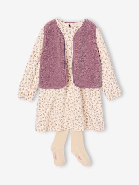 Ensemble robe 3 pièces enfant fille écru+mauve 11 - vertbaudet enfant 