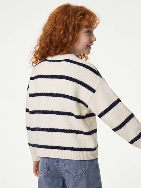 Gilet fille manches longues écru+lavande+vert sauge 6 - vertbaudet enfant 