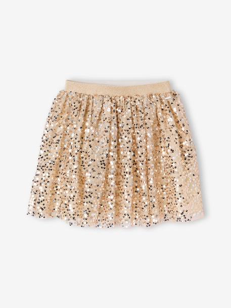 Jupe fille à sequins doré 2 - vertbaudet enfant 