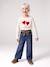 Jean large paperbag fille bleu foncé+bleu moyen 2 - vertbaudet enfant 