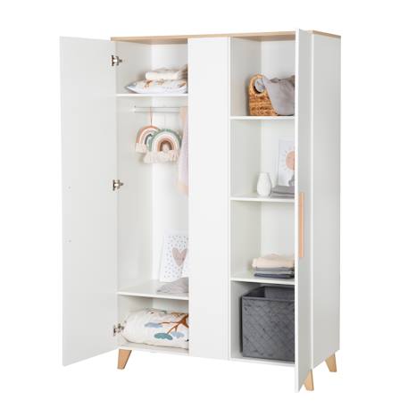 Armoire 2 portes leon Blanc - chêne othello 4 - vertbaudet enfant 