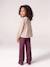 Pantalon mom fille brodé prune+rose poudré+vert de gris 7 - vertbaudet enfant 
