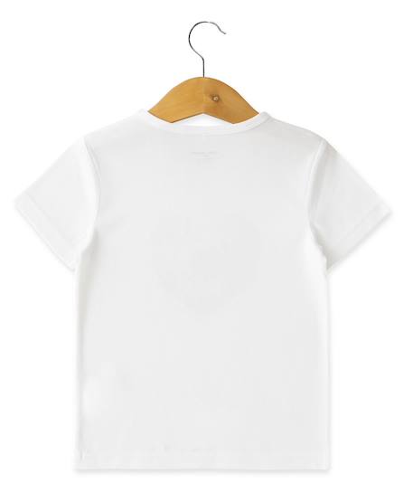 T-shirt manches courtes 100% coton garçon Fond blanc imprime bleu 3 - vertbaudet enfant 
