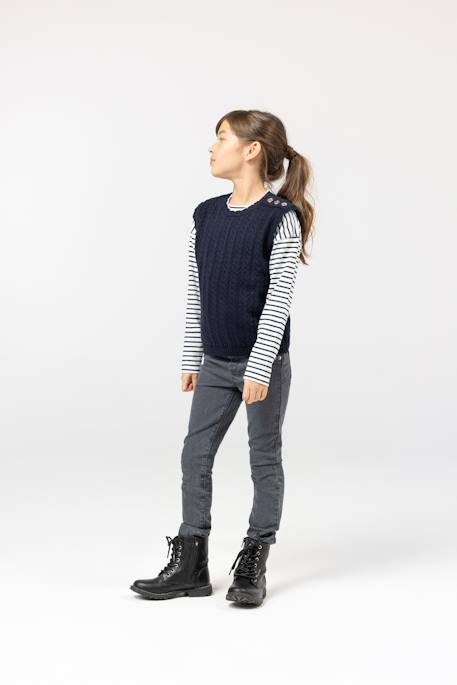 Pull 100% coton fille Indigo 2 - vertbaudet enfant 