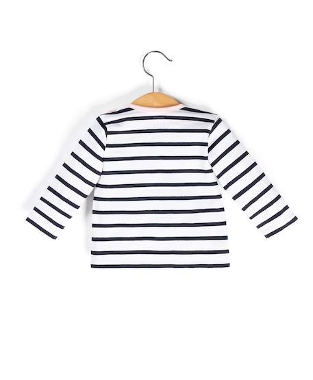Mariniere manches longues 100% coton bébé fille Fond blanc raye indigo 2 - vertbaudet enfant 