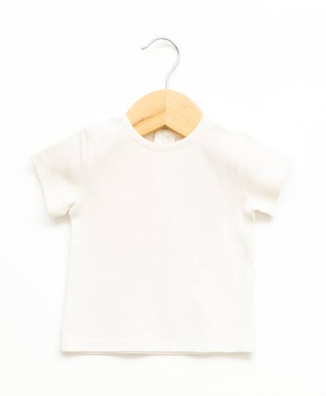 Ensemble salopette + haut 100% coton bébé fille Fond naturel raye rose 3 - vertbaudet enfant 