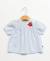 Ensemble tunique + leggings 100% coton bébé fille Fond blanc casse raye bleu 4 - vertbaudet enfant 