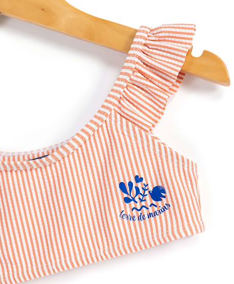 Maillot de bain fille Fond blanc raye rose 4 - vertbaudet enfant 