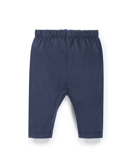 Ensemble robe + bas 100% coton bébé fille Fond blanc raye indigo 4 - vertbaudet enfant 