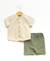 Ensemble short + haut 100% coton bébé garçon Grege / kaki 2 - vertbaudet enfant 