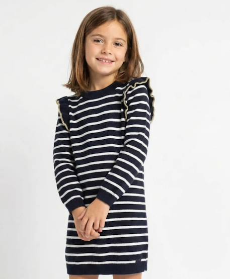 Fille-Robe manches longues 100% coton fille