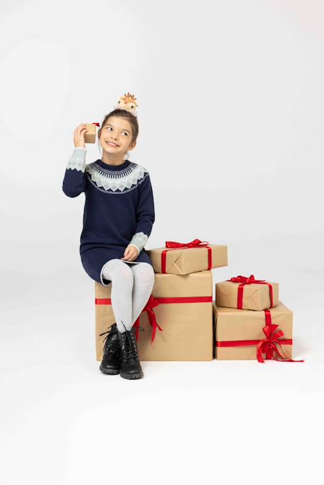 Robe manches longues fille Indigo 2 - vertbaudet enfant 