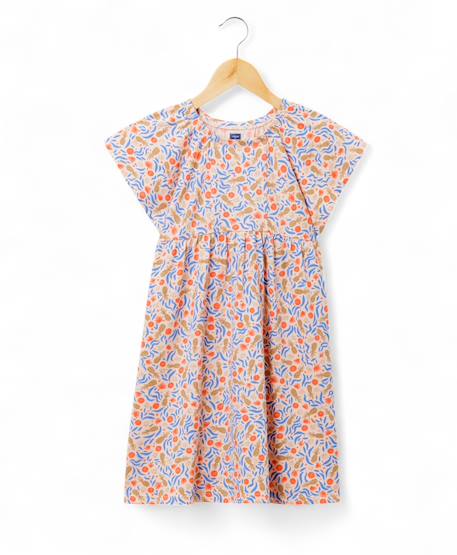 Robe manches courtes 100% coton fille Imprime fond rose 3 - vertbaudet enfant 