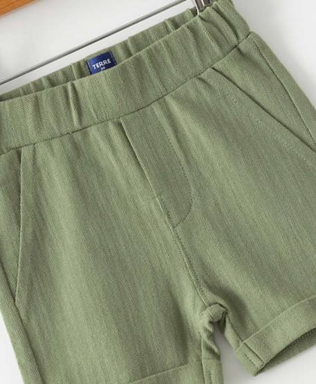 Ensemble short + haut 100% coton bébé garçon Grege / kaki 4 - vertbaudet enfant 
