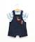 Ensemble salopette + haut 100% coton bébé garçon Bleu 1 - vertbaudet enfant 