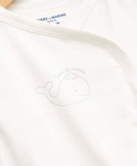 Ensemble bloomer + haut 100% coton bébé garçon Fond blanc casse raye bleu 2 - vertbaudet enfant 