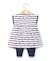 Ensemble robe + bas 100% coton bébé fille Fond blanc raye indigo 2 - vertbaudet enfant 