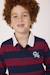 Polo manches longues 100% coton garçon Fond indigo raye bordeaux 2 - vertbaudet enfant 