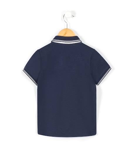 Polo manches courtes 100% coton garçon Bleu indigo 2 - vertbaudet enfant 