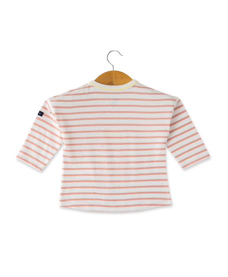Mariniere manches longues 100% coton bébé fille Naturel/ peche 2 - vertbaudet enfant 