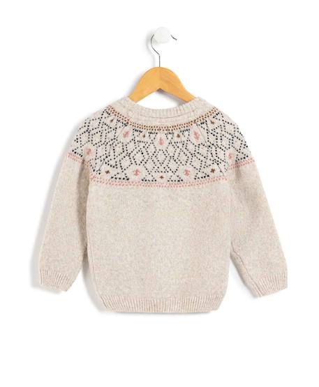 Pull fille Beige chine 3 - vertbaudet enfant 