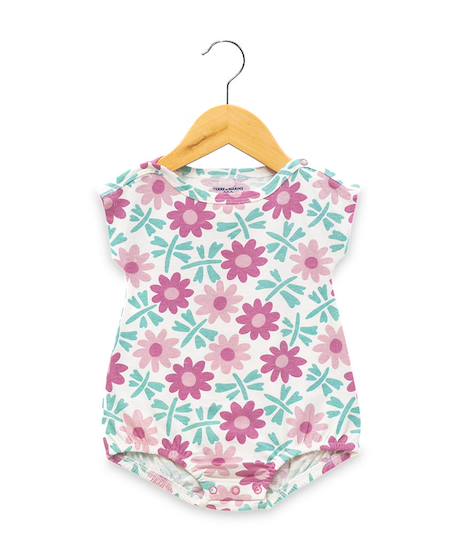 Ensemble short + haut 100% coton bébé fille Imprime rose fond blanc casse 3 - vertbaudet enfant 