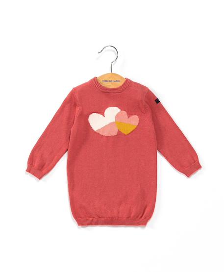 Bébé-Robe manches longues 100% coton bébé fille