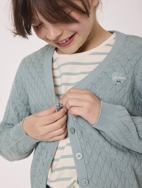 Gilet fille Vert 3 - vertbaudet enfant 