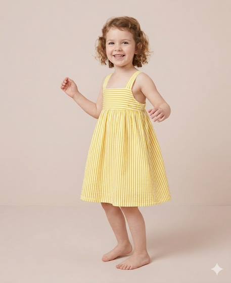 Fille-Robe-Robe sans manches 100% coton fille