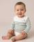 Body manches longues bébé Fond naturel raye kaki 1 - vertbaudet enfant 