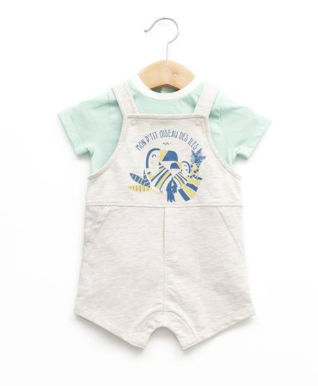 Bébé-Ensemble-Ensemble salopette + haut 100% coton bébé garçon